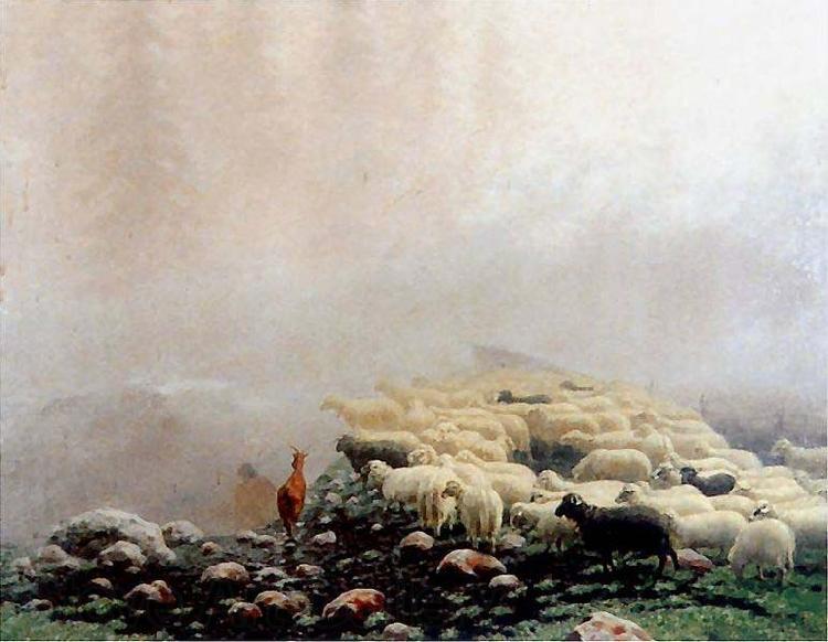 Stanislaw Witkiewicz Sheeps in the fog.